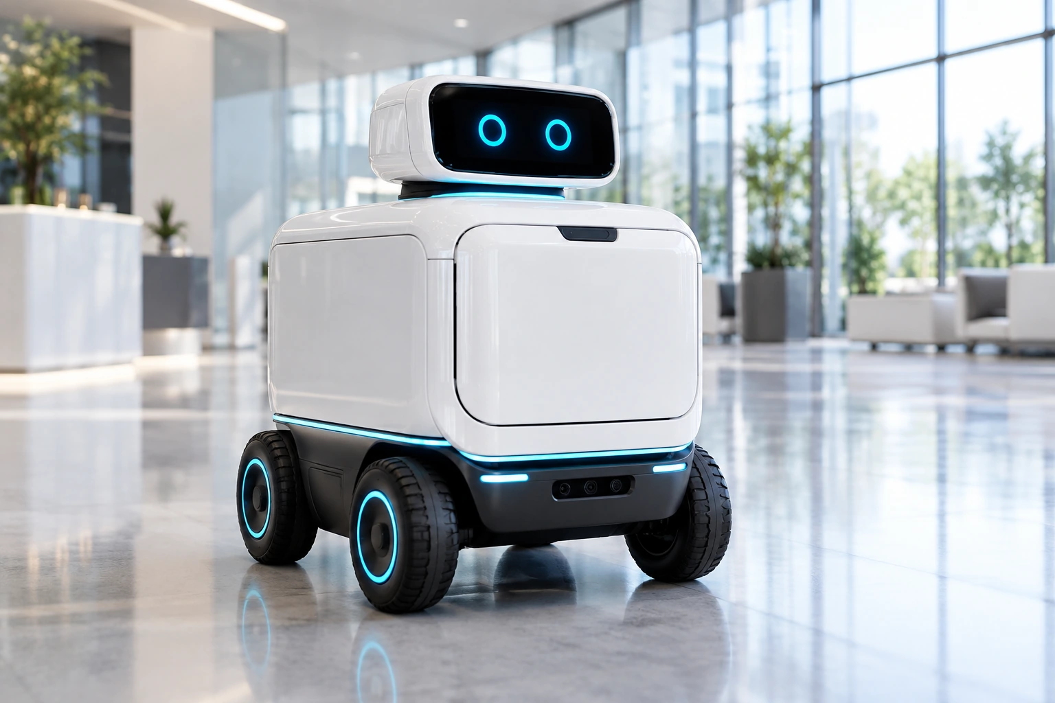 Delivery Robot D1 — conceptual product illustration