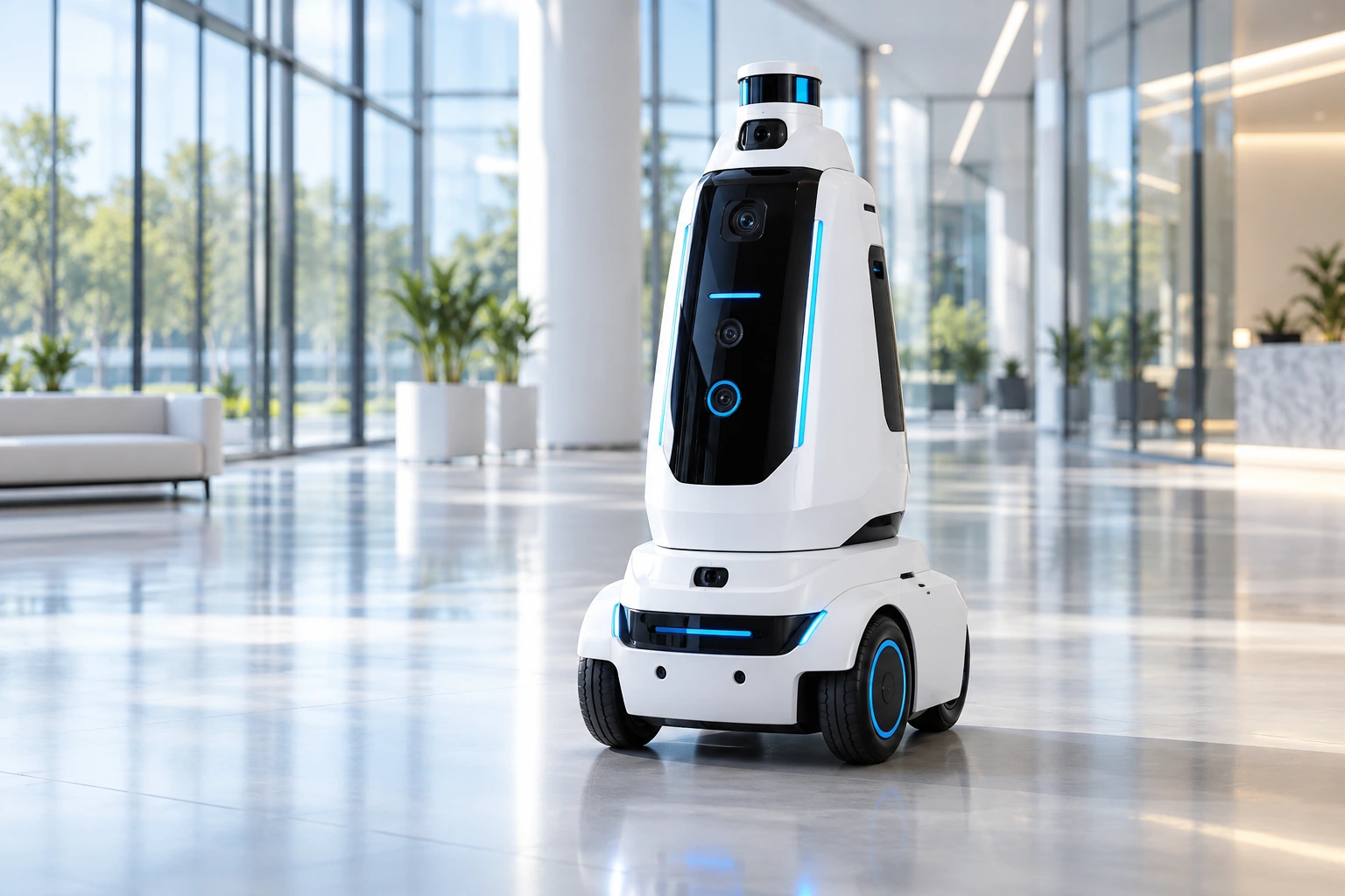 Security Robot S2 — conceptual product illustration